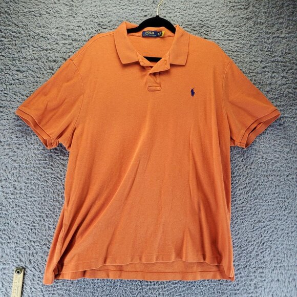 Polo Ralph Lauren Shirt Mens XXL Orange Classic Fit Polo Short Sleeve - Picture 1 of 9